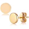 Brandlinger ® Orecchini in argento 925 rotondo (oro e argento). Gioielli da donna placcati in oro giallo 18 carati per donne e ragazze. Dimensioni degli orecchini 5,5 mm., argento sterling 960