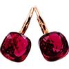 Gioielli Aurum Orecchini Pendenti Donna Argento 925 Placcato Oro Rosa con Rubino Rosso sintetico, Gioiello Elegante Regalo