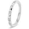 Grewod Anello Donna Acciaio Inossidabile Geometrica con Zirconi Bianca | Gioielli 2mm con Pietra