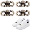 SUPERFINDINGS 4 Pezzi Fascette Del Merletto Scarpa Teschio In Ottone Decorazioni Del Merletto Colore Argento Antico Fibbie Del Merletto Staccabili Accessori Per Scarpe Da Ginnastica E Scarpe