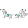 Kerraom Orecchini a forma di cane salsiccia, scorpione, orso, uccello | Orecchini a forma di animale in argento 925, per bambini, ragazze, adolescenti, donne, anallergici, con foro