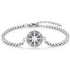 OHAYOO Bracciale con bussola in argento Sterling 925, regalo per uomo e donna