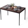 FurnitureR Tavoli da salotto in marrone, stile elegante e raffinato per 4-6 persone, piano in legno spesso con struttura in metallo, per cucina, sala da pranzo, soggiorno, 120 x 70 x 75 cm
