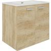 Baikal Mobile da bagno Nara. 70 cm Nature. Include lavabo. Maniglia cromata. Mobile montato. Sospeso 2 ante con chiusura ammortizzata.
