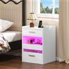 YITAHOME Comodino con 3 cassetti, cassettiera con stazione di ricarica | Comodino con stazione di ricarica integrata (2 prese + 2 USB). 3 cassetti, MDF impermeabile, portata 75 kg.