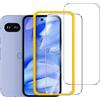 iVoler Vetro Temperato per Google Pixel 9a, 3 Pezzi | Con 3 Pellicole Protettive,Strumenti di Installazione, HD Trasparente,cornice di installazione,Anti Graffio, Senza Bolle