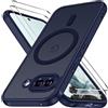 iVoler Cover Magnetica per Google Pixel 9a con 2 Pezzi Pellicola | Blu Profondo, Compatibile Con MagSafe, Protezione Anticaduta Di Livello Militare, Custodia Traslucida Opaca, Sottile Antiurto