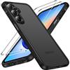 iVoler Cover Opaca per Samsung Galaxy A35 5G con 2 Pezzi Vetro Temperato, [Antiurto di Grado Militare] [Protezione Della Fotocamera] Custodia Traslucida Posteriore Sottile Anti-Impronte Case