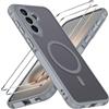 iVoler Cover Magnetica per Samsung Galaxy A57 5G con 2 Pezzi Pellicola Vetro Temperato, [Antiurto di Grado Militare] Custodia Traslucida Opaca Sottile Anti-Impronte MagSafe Case, Opaca Grigio