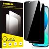 Viojrlra Privacy Pellicola Protettiva per iPhone 13 Mini Vetro Temperato,Anti-Spy Durezza 9H Ultra Resistente Anti Graffio Anti-Impronte Vetrino Protettivo,Senza Bolle,HD,2 Pezzi