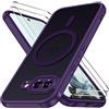 iVoler Cover Magnetica per Google Pixel 9a con 2 Pezzi Pellicola | Viola Profondo, Compatibile Con MagSafe, Protezione Anticaduta Di Livello Militare, Traslucida Opaca, Sottile Antiurto