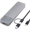 fanxiang Case SSD Enclosure M2 NVMe/SATA,M2 PCIE NVMe 2230/2242/2260/2280, USB3.2 Gen2 10Gbps 4TB M key/B+M key M.2 NGFF/SATA，Compatibile con TV、PS5/PS4(PRO)、Xbox、Mac、OTG Phone