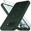 iVoler Cover Magnetica per Google Pixel 9a con 2 Pezzi Pellicola | Opaca Verde, Profondo Compatibile Con MagSafe, Protezione Anticaduta Di Livello Militare, Traslucida Opaca, Sottile Antiurto