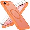 iVoler Cover Magnetica per iPhone 17e / 16e con 2 Pezzi Vetro Temperato, [Compatibile con MagSafe] Custodia Traslucida Posteriore Sottile Anti-Impronte Case, colore arancione