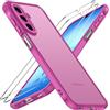 iVoler Cover Opaca per Samsung Galaxy A18 / A17 4G / 5G con 2 Pezzi Vetro Temperato, [Antiurto di Grado Militare] Custodia Traslucida Posteriore Anti-Impronte Anti-Graffio Rigida Sottile Case, Fucsia