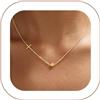 VIROMY Collana Croce Donna, Collan con Croce Placcata in Oro 14K Raffinata Collana con Pietra Portafortuna Regali di Compleanno per Una Donna
