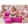 Pro Cosmo Divano letto pieghevole per bambini con funzione letto Perfetto per giocare e dormire - Con materasso, cuscino e pouf sfoderabili - 98x168x59 cm- M33 Rosa - Farfalle