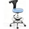 Generic Sedia dentista sgabello medico sgabello assistente dentale sgabello，A3 | Seggiolino alto lavoro, seduta schienale ergonomici, regolabile altezza da 45 a 59 cm, poggiapiedi metallo cromato