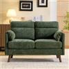 Bonnlo Divano 2 Posti in Tessuto di Lino e Cotone 124x77x87cm, Divanetto con Schienale Sfoderabile, Sofa per Soggiorno, Camera da Letto e Ufficio, Portata 260kg (Verde Scuro)