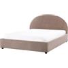 Beliani Letto matrimoniale contenitore minimalista tortora 160 x 200