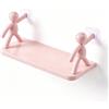 hxoity Mensole Murali Senza Fori Con Ganci, Supporto A Forma Umana | 29.5x13cm Mensola Murale Senza Fori, Design Umano Con Ganci, Impermeabile Per Bagno/cucina, 5 Colori, Set Multipli