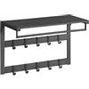VASAGLE Appendiabiti da Parete, Mensola da Muro, 10 Ganci Rimovibili | a 2 File, Barra Attaccapanni, per Ingresso Camera da Letto Bagno, Nero, Collezione COLEX LCR101B04