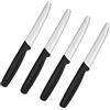 Zuuyye Coltelli da Colazione 4 Pezzi Acciaio Inox Lama Ondulata - Coltello per Pane, Coltello per Salumi, Coltello da Spuntino, Coltello da Formaggio