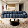Lekvvied Divano Iineare 300 cm in Tessuto Chenille Blu, Divano Modulare 3 Posti, Senza Montaggio, per Soggiorno, Camera da Letto e Appartamento