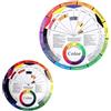 TOYZFRIENDY 2 Pezzi Ruota dei Colori Bifacciale per Donne, Carta, Guida Visiva | Mostra Tinte e Sfumature, Schemi Cromatici, Insegna Relazioni tra Colori, per Trucco e Studio