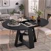 GAWYOEX Tavolo da pranzo rotondo allungabile, 100-140 x 100 x 75 cm, tavolo da pranzo ovale