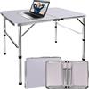 7Sevenjokers Scrivania pieghevole da 91 cm per computer portatile, piccolo tavolo pieghevole per casa, ufficio, lavoro, studio, scrivania con altezza regolabile 37/67 cm, telaio in alluminio, tavolo da picnic