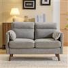 Bonnlo Divano 2 Posti in Tessuto di Lino e Cotone 124x77x87cm, Divanetto con Schienale Sfoderabile, Sofa per Soggiorno, Camera da Letto e Ufficio, Portata 260kg (Grigio Chiaro)