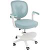 Haoxuesen Sedia da ufficio per bambini verde chiaro sedile girevole regolabile in altezza, sedia ergonomica con ruote, per sala studio asilo sala giochi carico 100 kg