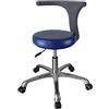 Generic Sedia dentista sgabello medico sgabello assistente dentale sgabello，C4 | Seggiolino alto lavoro, seduta schienale ergonomici, regolabile altezza da 45 a 59 cm, poggiapiedi metallo cromato