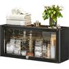 PEBFHSQW pensile Mensola Da Bagno Multifunzionale Credenza Della Cucina Scatola Cosmetica Da Parete Mobile Sospeso Sospeso Per Lavabo Piccolo Pensile Con Anta A Ribalta(Black,80 * 17 * 30cm)