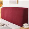 Timizi Copri Testata Letto Singolo Elastica 1.5m(140-170cm), Antipolvere Lavabile Sfoderabile Fodera per Testiera Del Letto 1 Piazza e Mezza, per Camera da Letto - Rosso
