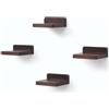 MIHORLIFE Piccoli Ripiani Galleggianti da Parete, Set di 4, Mensole Quadrate in Legno per Piccoli Oggetti, Mini Mensole da Appendere, 10,2 x 10,2 x 4 cm(Noce)