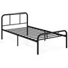 LIFEZEAL Struttura Letto Singolo, 90x200cm, Spazio sotto Letto, Telaio a Doghe in Ferro Battuto, Base, Rete, Piattaforma, Max 300kg, con Testiera, Pediera, Adulti, Ragazzi, Camera, Dormitorio