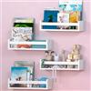 NATURE SUPPLIES Set di 4 mensole bianche per cameretta 41 cm, ideali per libri, giocattoli e decorazioni, libreria galleggiante da parete per cameretta e camera dei bambini