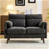 Bonnlo Divano 2 Posti in Tessuto di Lino e Cotone 124x77x87cm, Divanetto con Schienale Sfoderabile, Sofa per Soggiorno, Camera da Letto e Ufficio, Portata 260kg (Grigio Scuro)