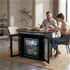 GAWYOEX Tavolo da pranzo rotondo estensibile, Tavolo da cucina estensibile 77 x 100 x 100 cm (altezza x larghezza x profondità)