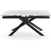 KONTE.DESIGN Tavolo allungabile BEVERLY HILLS, Ceramica Calacatta, 160-240 | Piano in ceramica effetto calacatta oro, gambe in metallo nero, 6-10 posti, doppia allunga da 40 cm, 160-240x90x76 cm