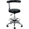 Generic Sedia dentista sgabello medico sgabello assistente dentale sgabello，B1 | Seggiolino alto lavoro, seduta schienale ergonomici, regolabile altezza da 45 a 59 cm, poggiapiedi metallo cromato