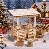 XEERUN Set di 11 gnomi e renne, accessori in miniatura | Con renna, presepe per mangiare, palle da fieno, attrezzi da giardino, decorazione per la porta del gnomo e Natale