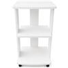 Generico Falegnameria Matonti - Carrello Porta TV Bianco con Ruote 45x45x80 cm | 3 Ripiani, Ruote Girevoli, Ideale per Cameretta, Porta Stampante, Centro Estetico