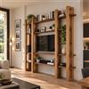 SUNWOOD Mobile TV/Libreria in Legno Massello, Made in Italy (Rovere & Teak) - Design Modulare a 4 Ripiani - Offerta Prezzo Lancio