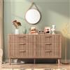 QMTXBYJ Cassettiera con 6 cassetti, cassettiera per camera da letto, mobile contenitore con intreccio, stile semplice ed elegante, cassettiera con maniglie e gambe, 100 x 34 x 73 cm, credenza per