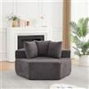 Bladez Moderna poltrona relax esagonale singola modulare per soggiorno | Poltrona singola esagonale in morbida ciniglia, soffice poltrona lounge con 3 cuscini, versatile, senza montaggio