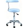Generic Sedia dentista sgabello medico sgabello assistente dentale sgabello，A2 | Seggiolino alto lavoro, seduta schienale ergonomici, regolabile altezza da 45 a 59 cm, poggiapiedi metallo cromato