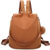 OLIVIA WONG - Zaino antifurto impermeabile da donna (13 l), zaino trasformabile in borsa con pompon e maniglia decorativa removibile